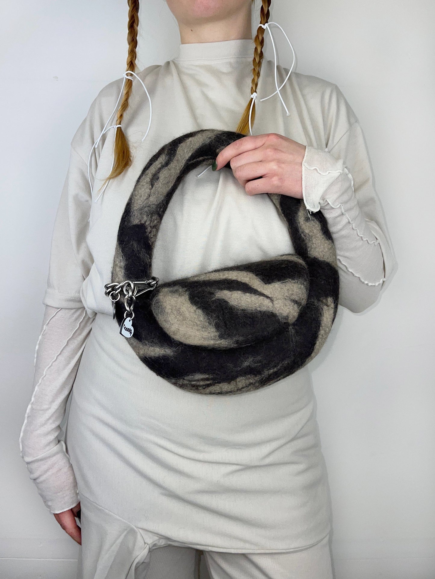 Bitter Choc Marbled Oval Bag-Carboot-APOC STORE