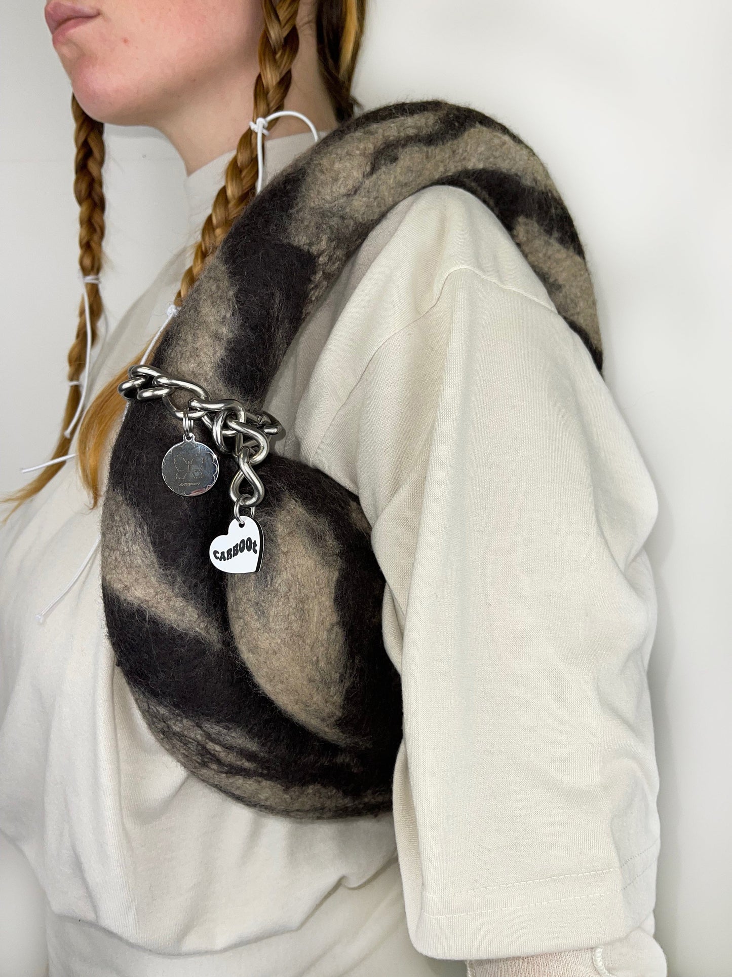 Bitter Choc Marbled Oval Bag-Carboot-APOC STORE