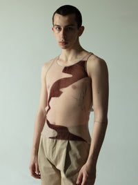 Streak Vest Brown-Khanh Brice Nguyen-APOC STORE