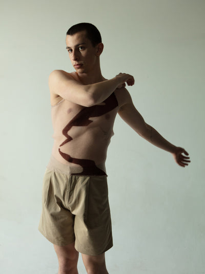 Streak Vest Brown-Khanh Brice Nguyen-APOC STORE