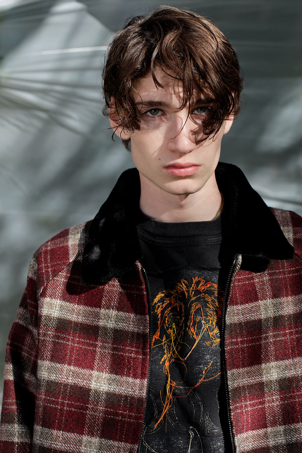 Black Deconstructed Tee with embroidered Dog Head-Jetpack Hom(m)e-APOC STORE