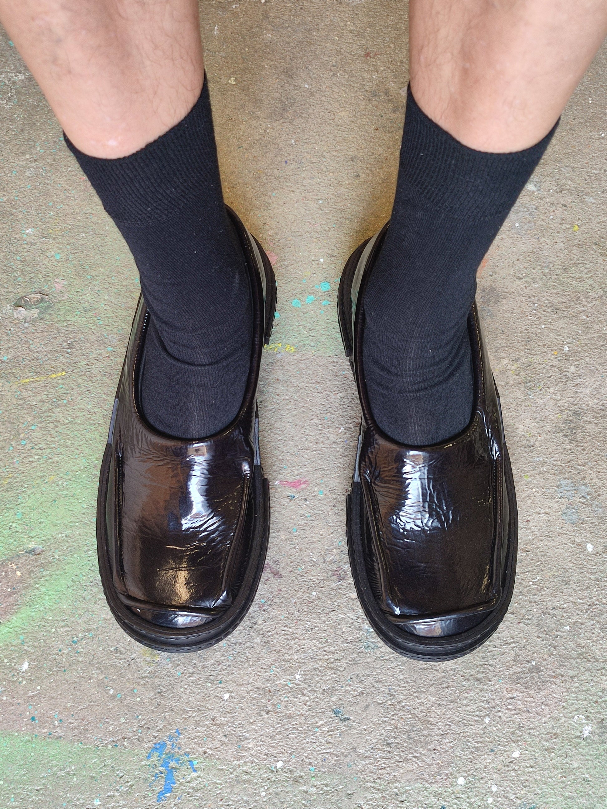 Black Moccasins in Patent Leather-Hernán Guardamagna-APOC STORE