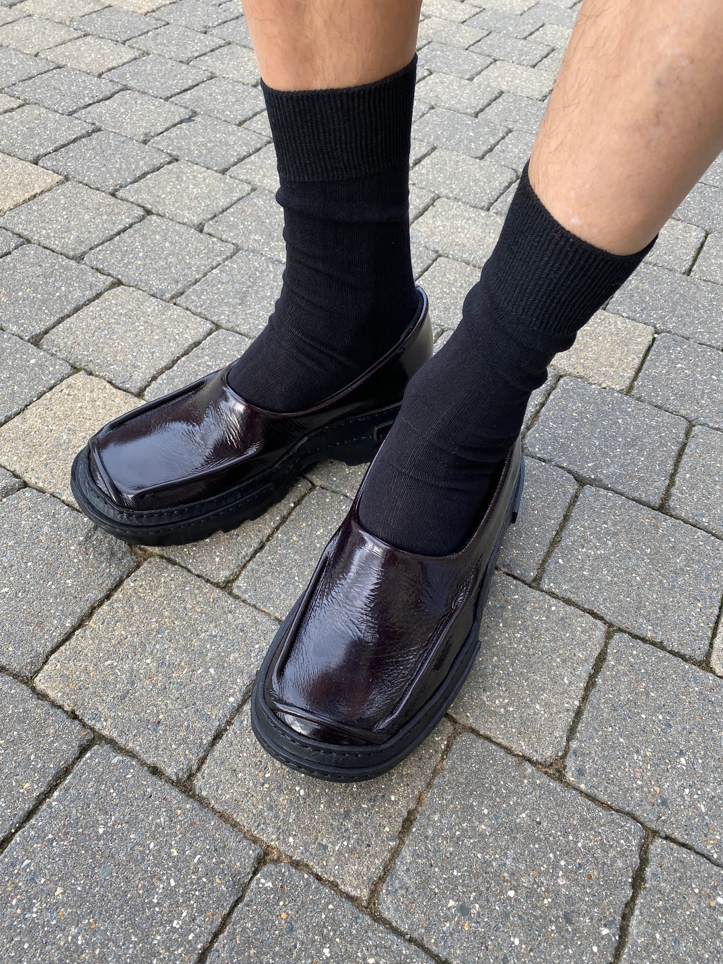 Bordeaux Moccasins in Patent Leather-Hernán Guardamagna-APOC STORE