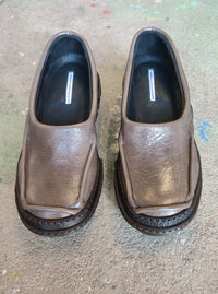 Brown Moccasins in Patent Leather-Hernán Guardamagna-APOC STORE