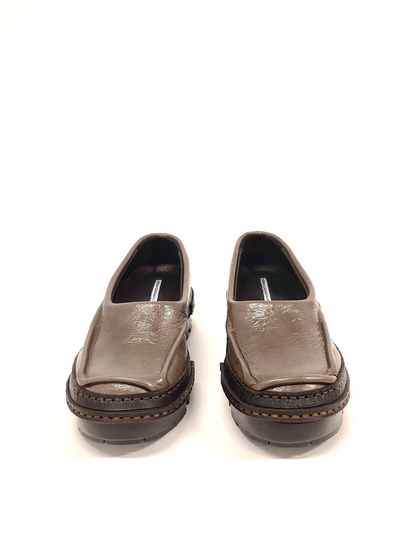 Brown Moccasins in Patent Leather-Hernán Guardamagna-APOC STORE