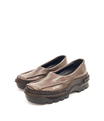 Brown Moccasins in Patent Leather-Hernán Guardamagna-APOC STORE
