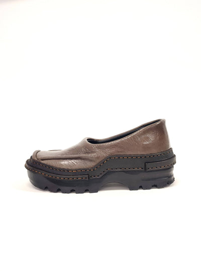 Brown Moccasins in Patent Leather-Hernán Guardamagna-APOC STORE