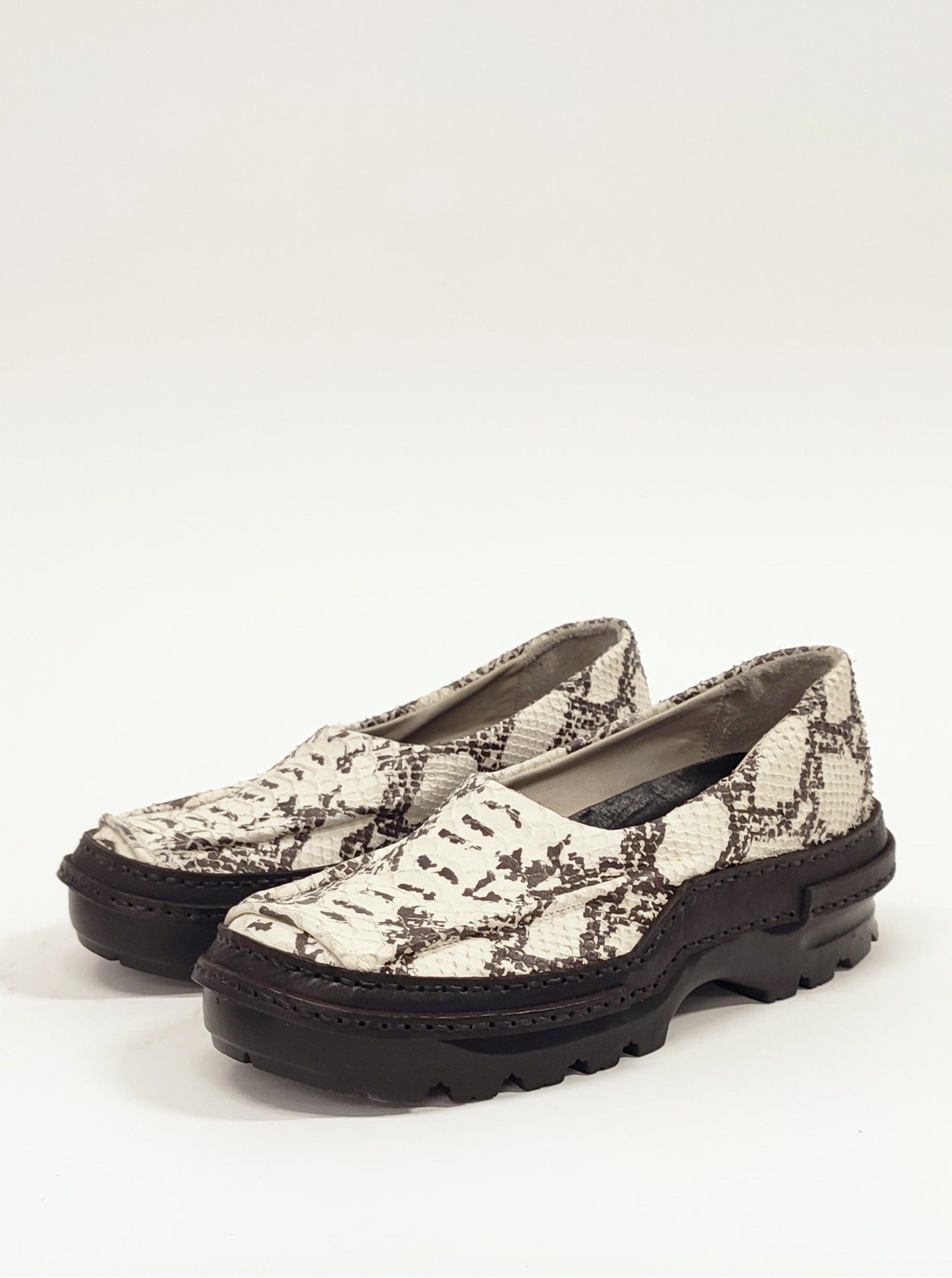 Moccasins in Embossed Snake Leather-Hernán Guardamagna-APOC STORE