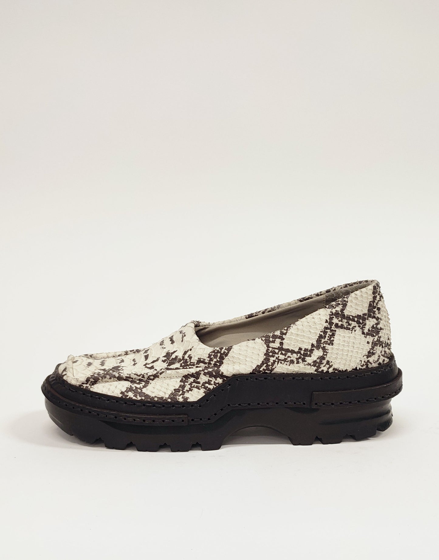 Moccasins in Embossed Snake Leather-Hernán Guardamagna-APOC STORE
