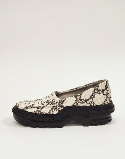 Moccasins in Embossed Snake Leather-Hernán Guardamagna-APOC STORE