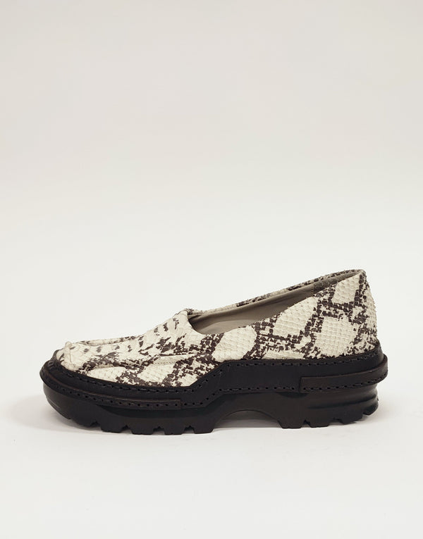 Moccasins in Embossed Snake Leather-Hernán Guardamagna-APOC STORE