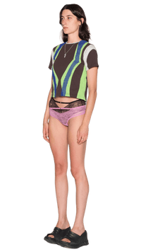 Brown Manifold Baby Tee-Karlaidlaw-APOC STORE