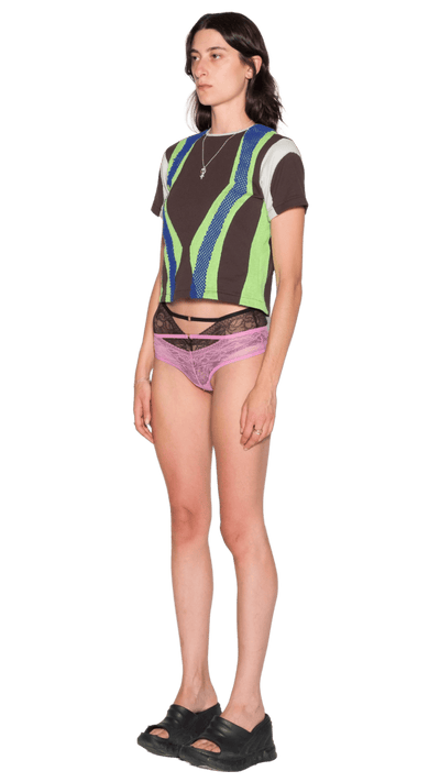 Brown Manifold Baby Tee-Karlaidlaw-APOC STORE