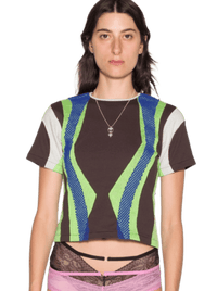 Brown Manifold Baby Tee-Karlaidlaw-APOC STORE