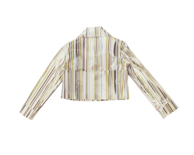 Holographic Mint Stripe Colour-Changing Crop Jacket-Leeann Huang-APOC STORE