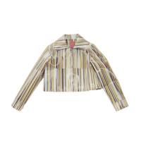 Holographic Mint Stripe Colour-Changing Crop Jacket-Leeann Huang-APOC STORE