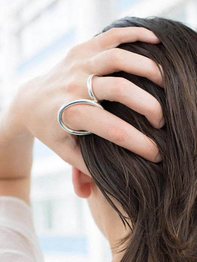 Neil Double Finger Ring-RÄTHEL & WOLF-APOC STORE
