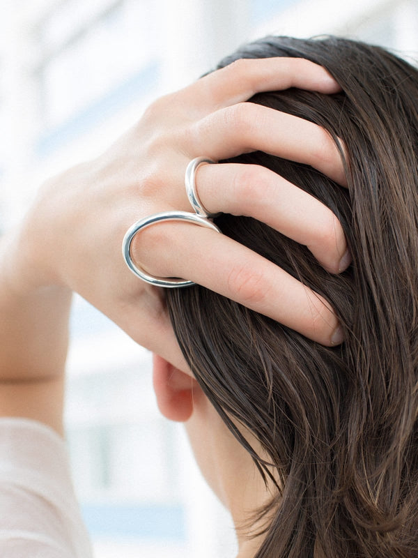 Neil Double Finger Ring-RÄTHEL & WOLF-APOC STORE