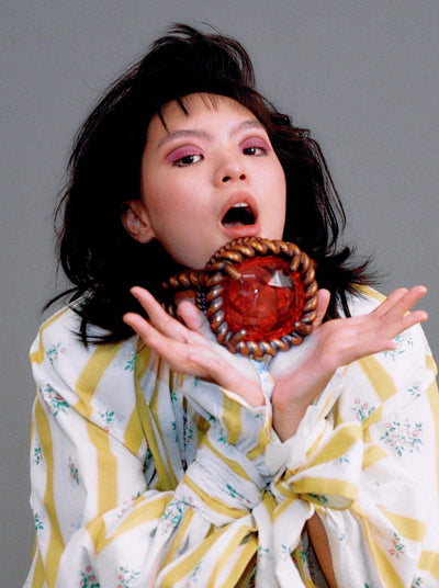 Gold Ruby Gem Neckpiece-MOTOGUO-APOC STORE