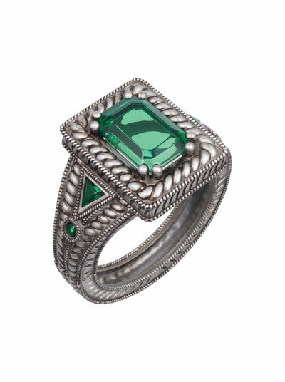 Silver Emerald Gem Neckpiece-MOTOGUO-APOC STORE