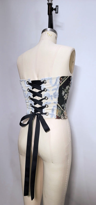 Needlepoint Garden Tapestry Corset-Kristin Mallison-APOC STORE