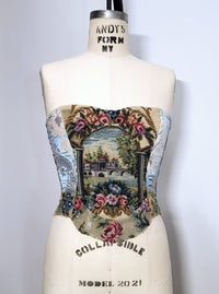 Needlepoint Garden Tapestry Corset-Kristin Mallison-APOC STORE