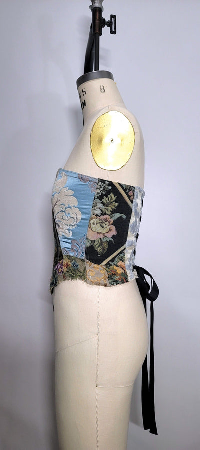 Needlepoint Garden Tapestry Corset-Kristin Mallison-APOC STORE