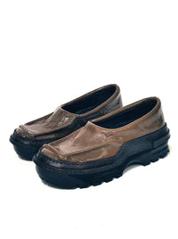 Brown Moccasins in Patent Leather-Hernán Guardamagna-APOC STORE