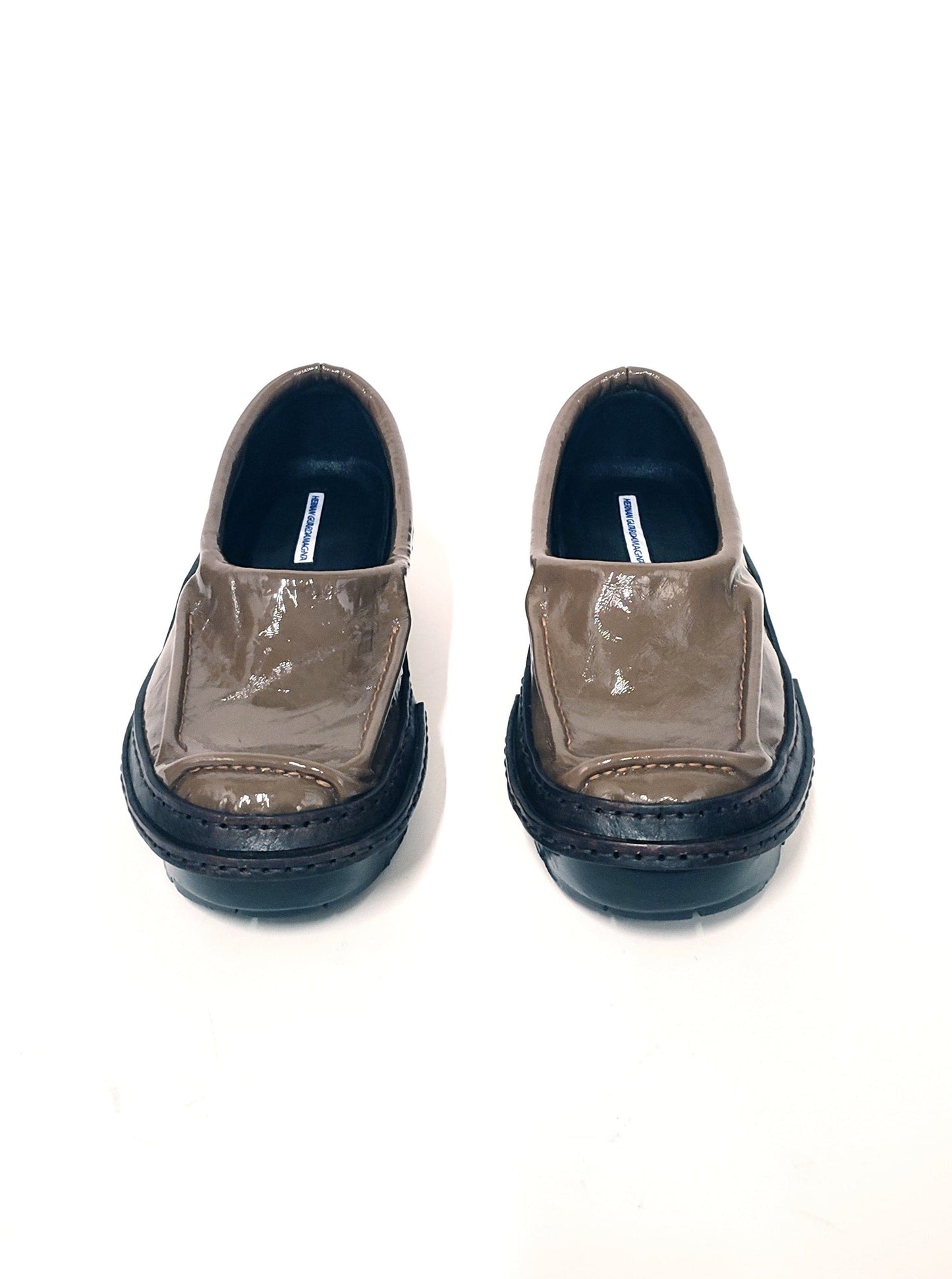 Brown Moccasins in Patent Leather-Hernán Guardamagna-APOC STORE