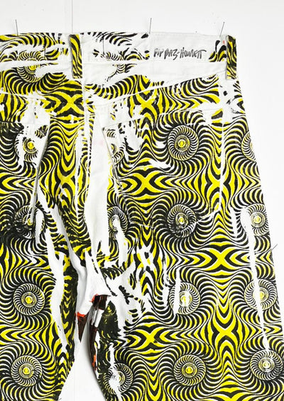 Orange & Yellow Spiral Print Jeans-Pip Paz-Howlett-APOC STORE