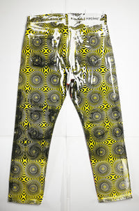 Orange & Yellow Spiral Print Jeans-Pip Paz-Howlett-APOC STORE