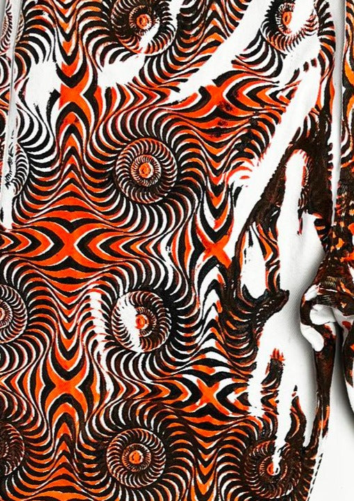Orange & Yellow Spiral Print Jeans-Pip Paz-Howlett-APOC STORE