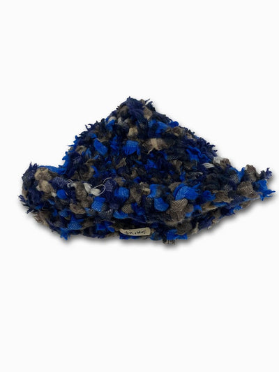 Blue Chunky Knit Bucket Hat-Olivia Rubens-APOC STORE