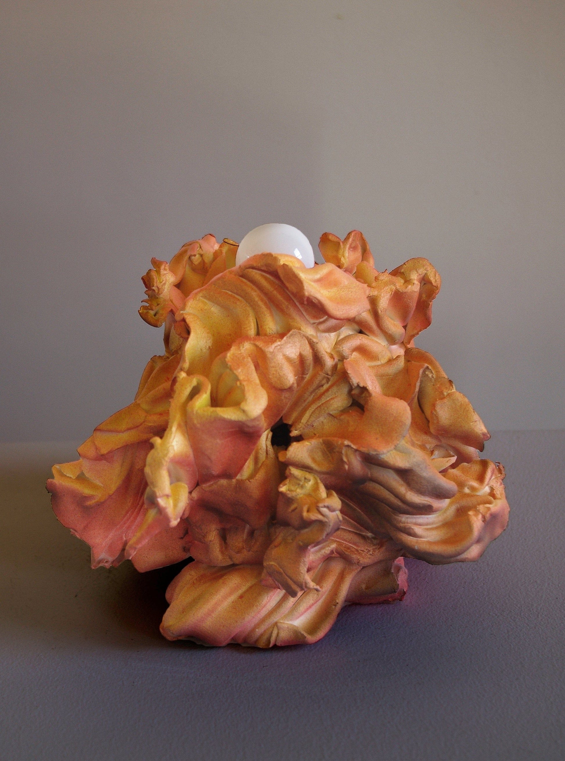 Orange Pleated Lamp-Joseph Algieri-APOC STORE