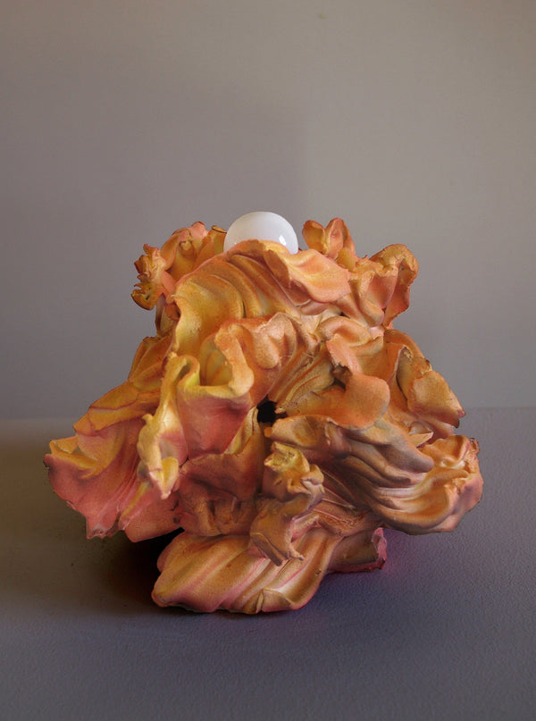 Orange Pleated Lamp-Joseph Algieri-APOC STORE