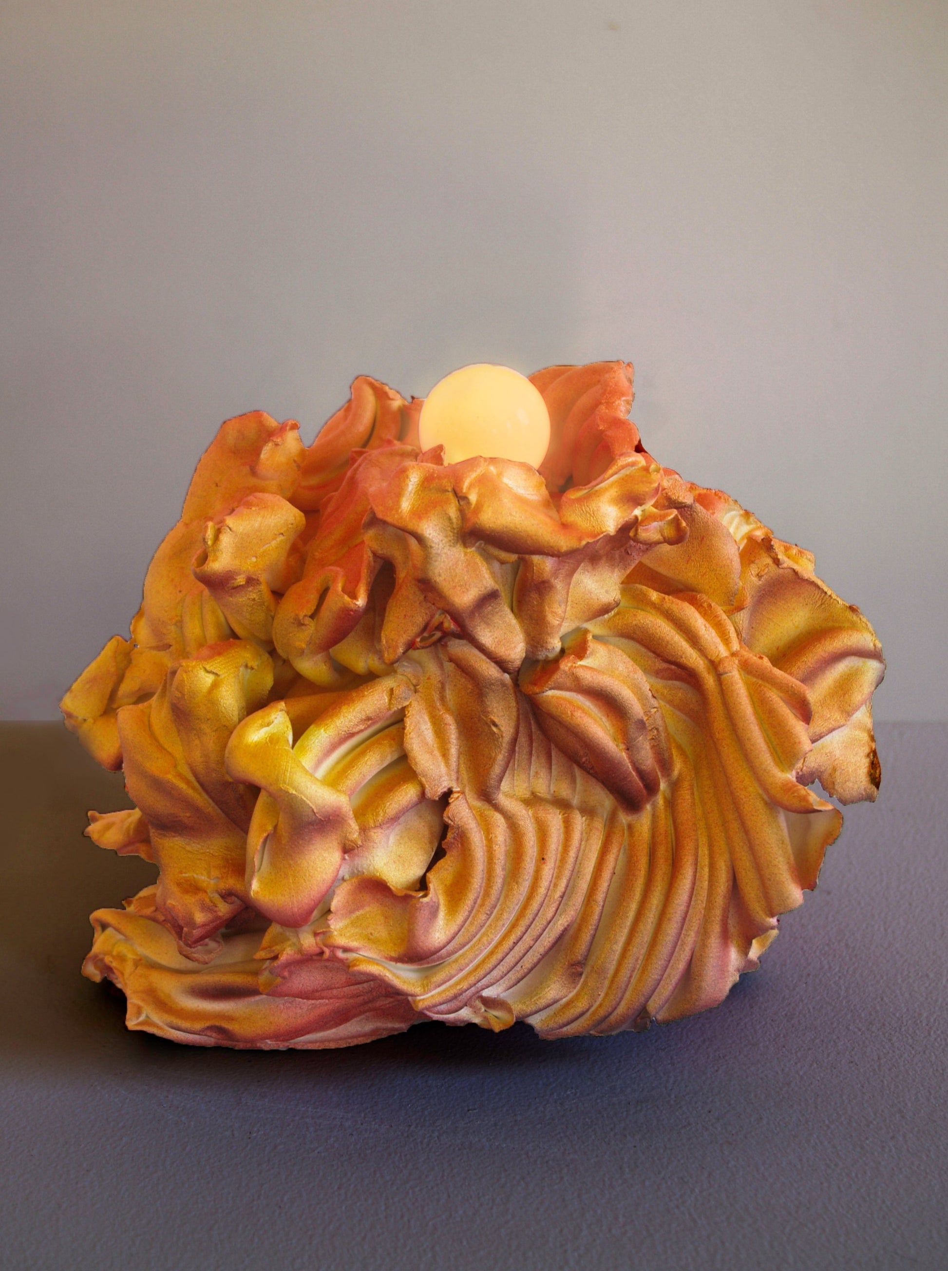 Orange Pleated Lamp-Joseph Algieri-APOC STORE