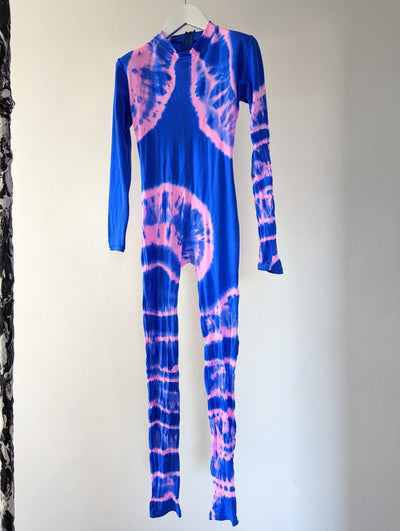Hand Dyed Catsuit Pink Blue-Celia Calderón Asensio-APOC STORE