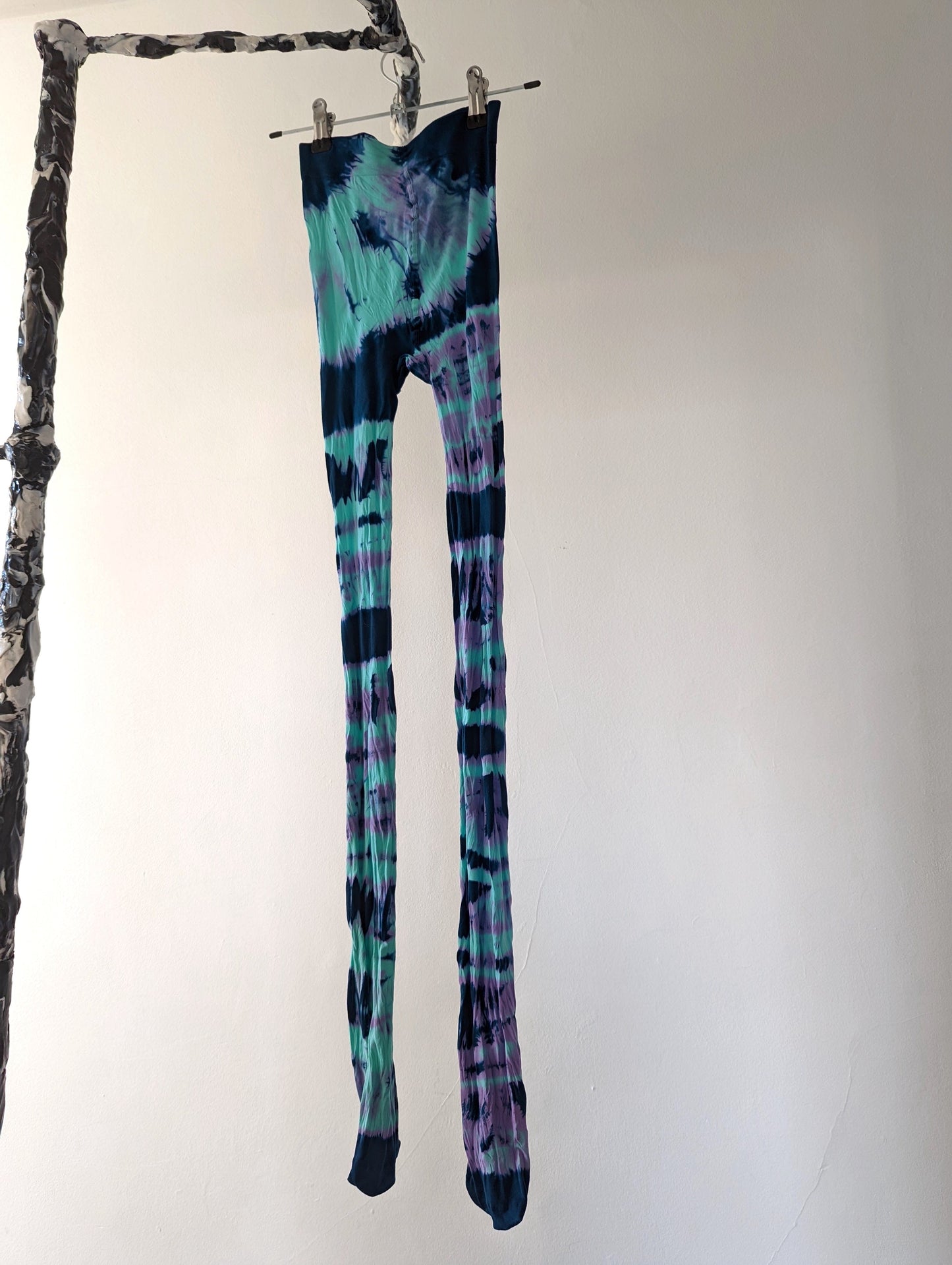 Hand Dyed Tights Teal Purple-Celia Calderón Asensio-APOC STORE