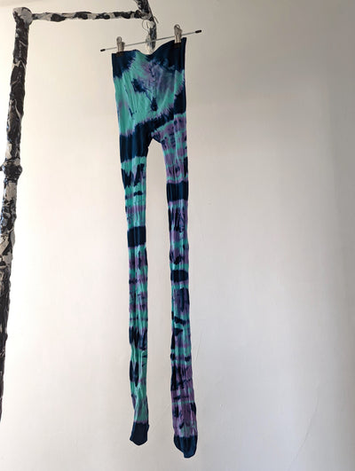 Hand Dyed Tights Teal Purple-Celia Calderón Asensio-APOC STORE