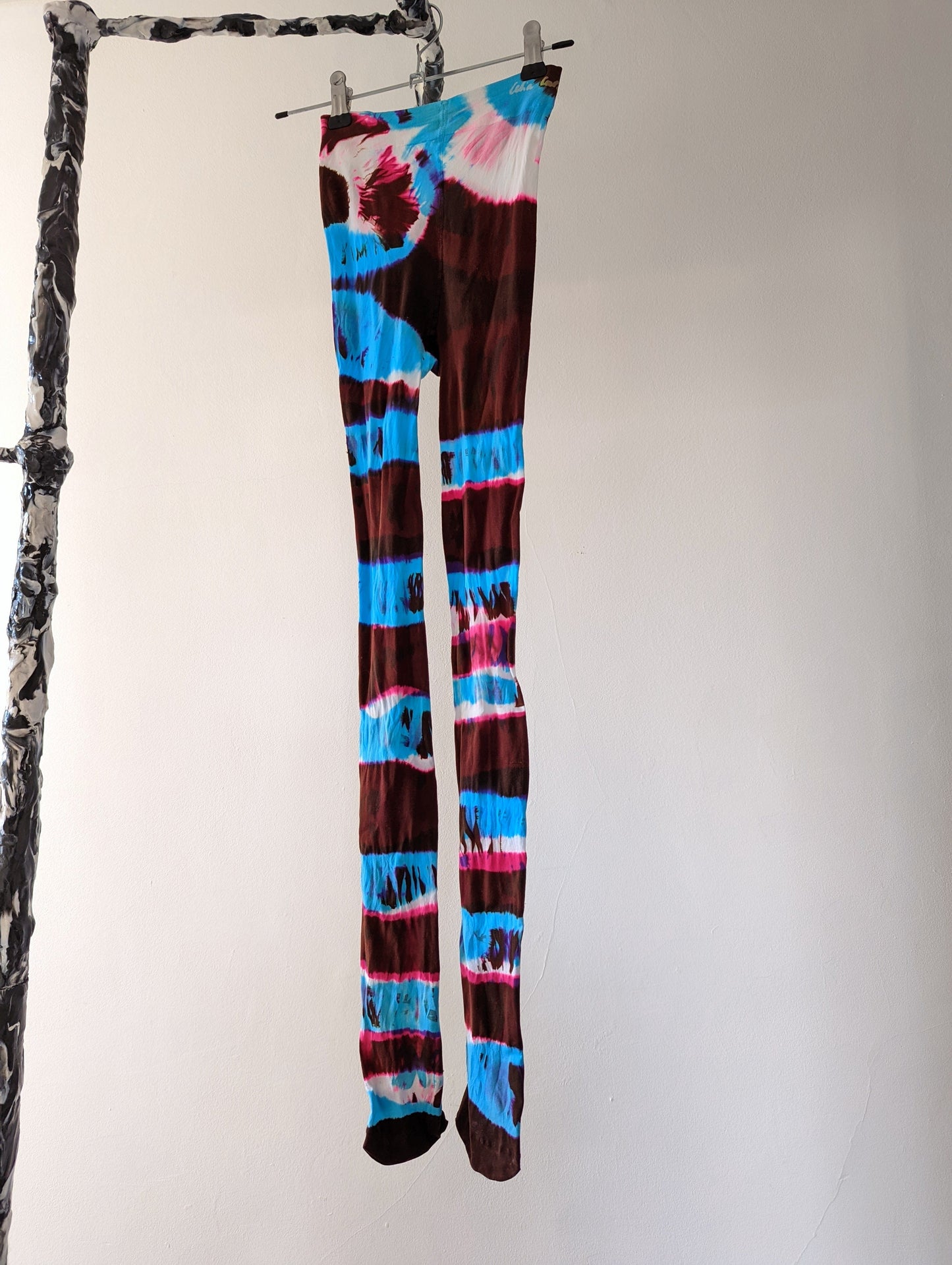 Hand Dyed Tights Blue Multicolour-Celia Calderón Asensio-APOC STORE