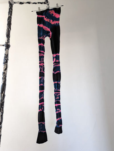 Hand Dyed Tights Pink Black-Celia Calderón Asensio-APOC STORE