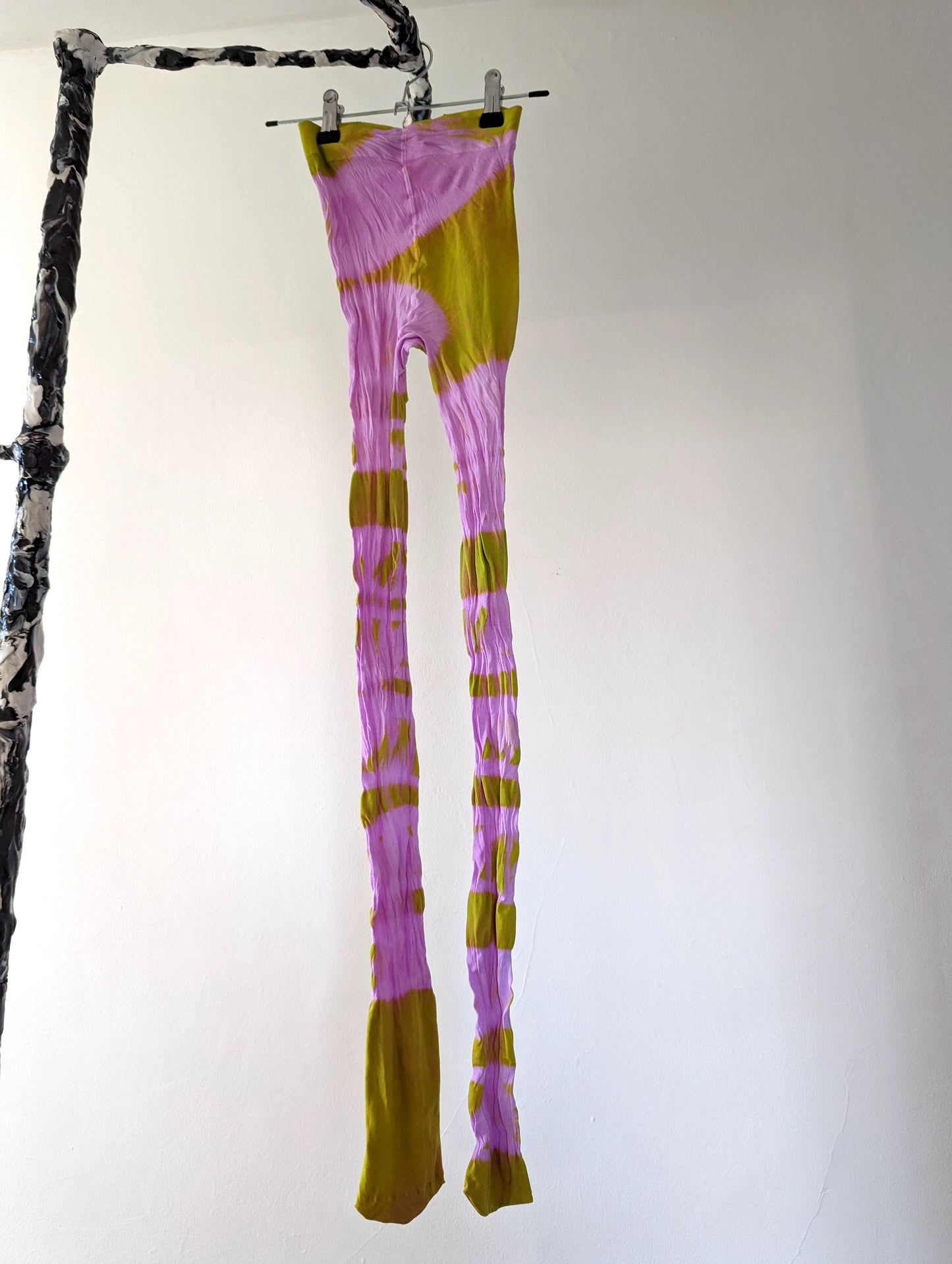 Hand Dyed Tights Pink Green-Celia Calderón Asensio-APOC STORE