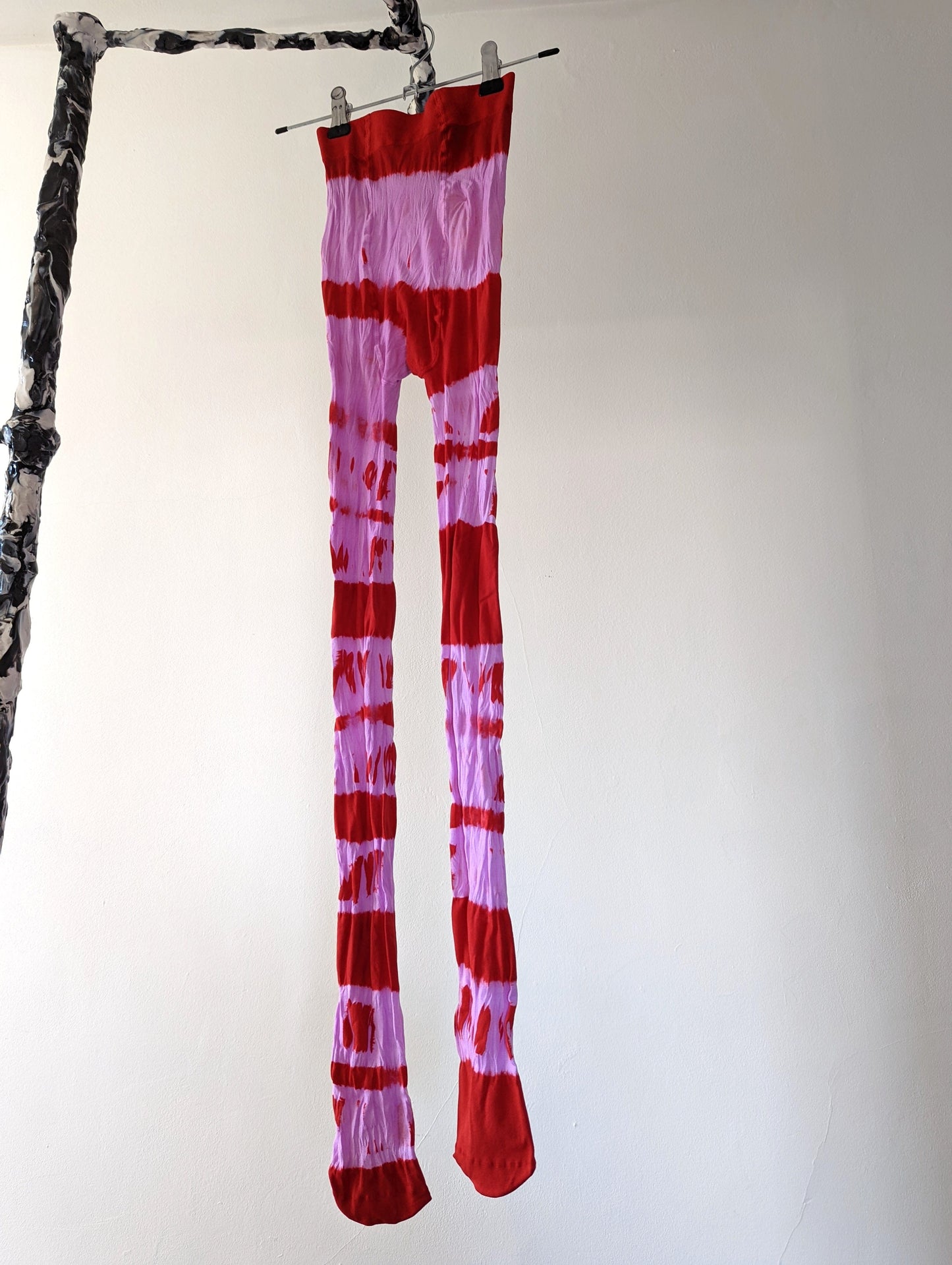 Hand Dyed Tights Pink Red-Celia Calderón Asensio-APOC STORE