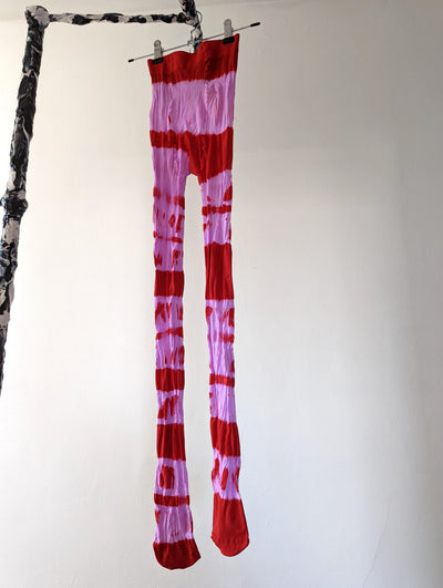 Hand Dyed Tights Pink Red-Celia Calderón Asensio-APOC STORE