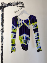 Hand Dyed Bodysuit Blue Multicolour-Celia Calderón Asensio-APOC STORE