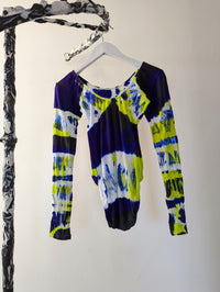 Hand Dyed Bodysuit Blue Multicolour-Celia Calderón Asensio-APOC STORE