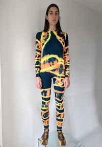Hand Dyed Catsuit Orange Multicolour-Celia Calderón Asensio-APOC STORE