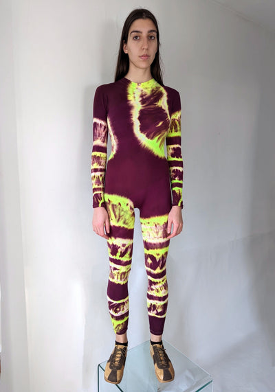 Hand Dyed Catsuit Red Green-Celia Calderón Asensio-APOC STORE