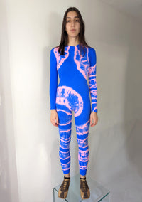 Hand Dyed Catsuit Pink Blue-Celia Calderón Asensio-APOC STORE