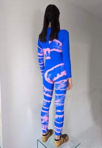 Hand Dyed Catsuit Pink Blue-Celia Calderón Asensio-APOC STORE